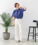 【C-FORTPOINT/フォートポイント】【涼やかな綿素材】総柄刺繍ブラウス コットン100% シャツ プルオーバー 涼しい 体型カバー ナチュラル ❘ジーンズメイト公式オンラインショップ
