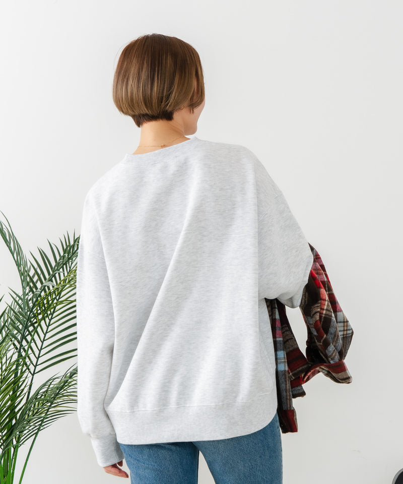 【C-FORT POINT/フォートポイント】カレッジロゴ ステッチ刺繍トレーナー