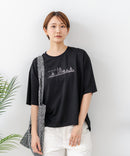 【C-FORTPOINT/フォートポイント】【接触冷感 ひんやり涼しい】冷感スムース素材 プリントTシャツ ルーズシルエット なめらか 落ち感 ニュアンスカラー 大人カジュアル