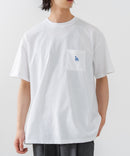【SAVIER/サビアー】×【ZERO STAIN/ゼロステイン】【LAロゴ立体刺繍】コラボ ポケット付き Tシャツ オーバーサイズ 汗染み防止 ストリート・スケーター