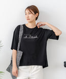 【C-FORTPOINT/フォートポイント】【接触冷感 ひんやり涼しい】冷感スムース素材 プリントTシャツ ルーズシルエット なめらか 落ち感 ニュアンスカラー 大人カジュアル