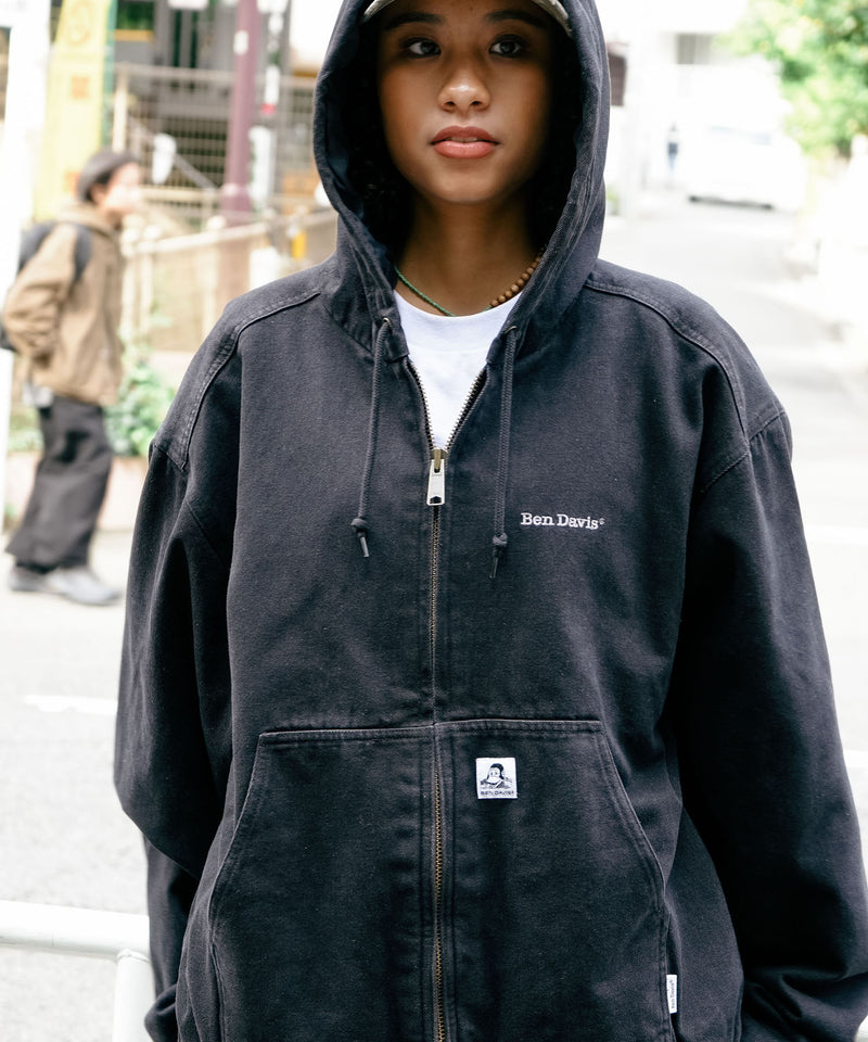 【BEN DAVIS/ベンデイビス】ウォッシュ加工 ツイルアクティブパーカー 中綿 防寒