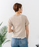 【U.S.POLO ASSN./ユーエスポロアッスン】【肌離れが良く通気性に優れるサッカー生地】リンガーＴシャツ ワンポイントロゴ 半袖 クルーネック 涼しい 綺麗めカジュアル