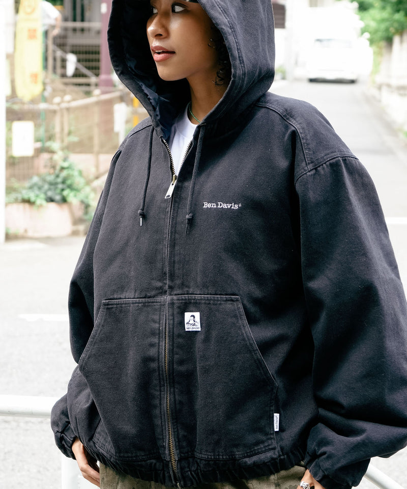【BEN DAVIS/ベンデイビス】ウォッシュ加工 ツイルアクティブパーカー 中綿 防寒