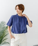 【C-FORTPOINT/フォートポイント】【涼やかな綿素材】総柄刺繍ブラウス コットン100% シャツ プルオーバー 涼しい 体型カバー ナチュラル ❘ジーンズメイト公式オンラインショップ