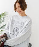 【C-FORT POINT/フォートポイント】カレッジロゴ ステッチ刺繍トレーナー