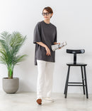 【C-FORTPOINT/フォートポイント】【接触冷感 ひんやり涼しい】冷感鹿の子素材 ラウンドヘムTシャツ 乾きやすい お尻が隠れる 体型カバー