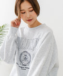 【C-FORT POINT/フォートポイント】カレッジロゴ ステッチ刺繍トレーナー