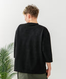 【BLUE STANDARD/ブルースタンダード】スエードライク オーバーサイズ7分袖Tシャツ 春服 ❘ジーンズメイト公式オンラインショップ