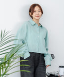 【BEVERLY HILLS POLO CLUB/ビバリーヒルズポロクラブ】楊柳素材 ワイドシルエットシャツ