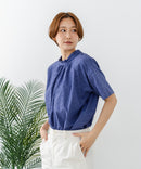 【C-FORTPOINT/フォートポイント】【涼やかな綿素材】総柄刺繍ブラウス コットン100% シャツ プルオーバー 涼しい 体型カバー ナチュラル ❘ジーンズメイト公式オンラインショップ