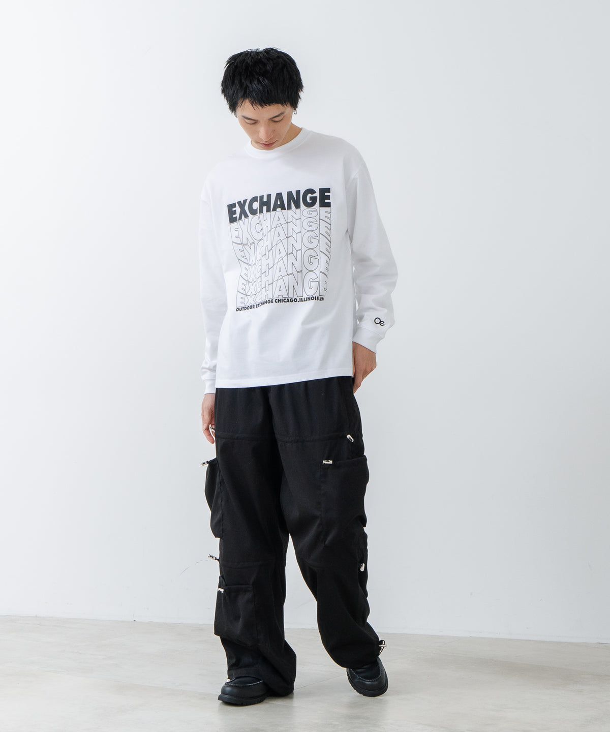 OUTDOOR EXCHANGE/アウトドアエクスチェンジ】ウェーブプリント ロンT