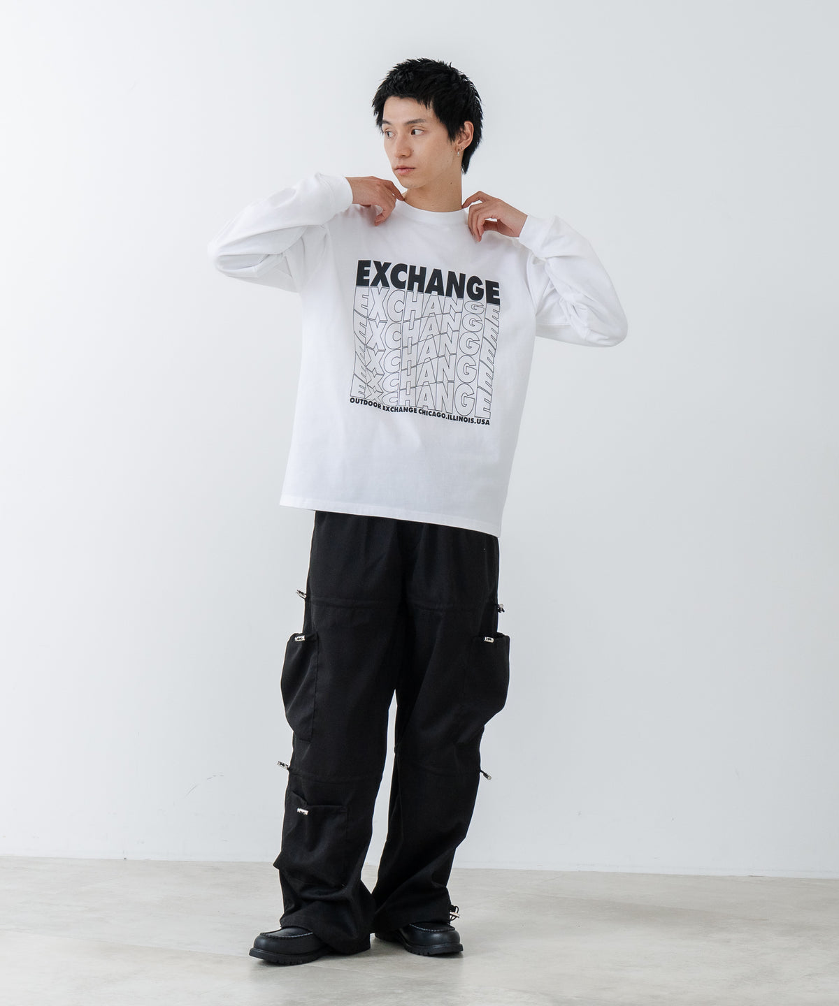 OUTDOOR EXCHANGE/アウトドアエクスチェンジ】ウェーブプリント ロンT