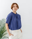 【C-FORTPOINT/フォートポイント】【涼やかな綿素材】総柄刺繍ブラウス コットン100% シャツ プルオーバー 涼しい 体型カバー ナチュラル ❘ジーンズメイト公式オンラインショップ