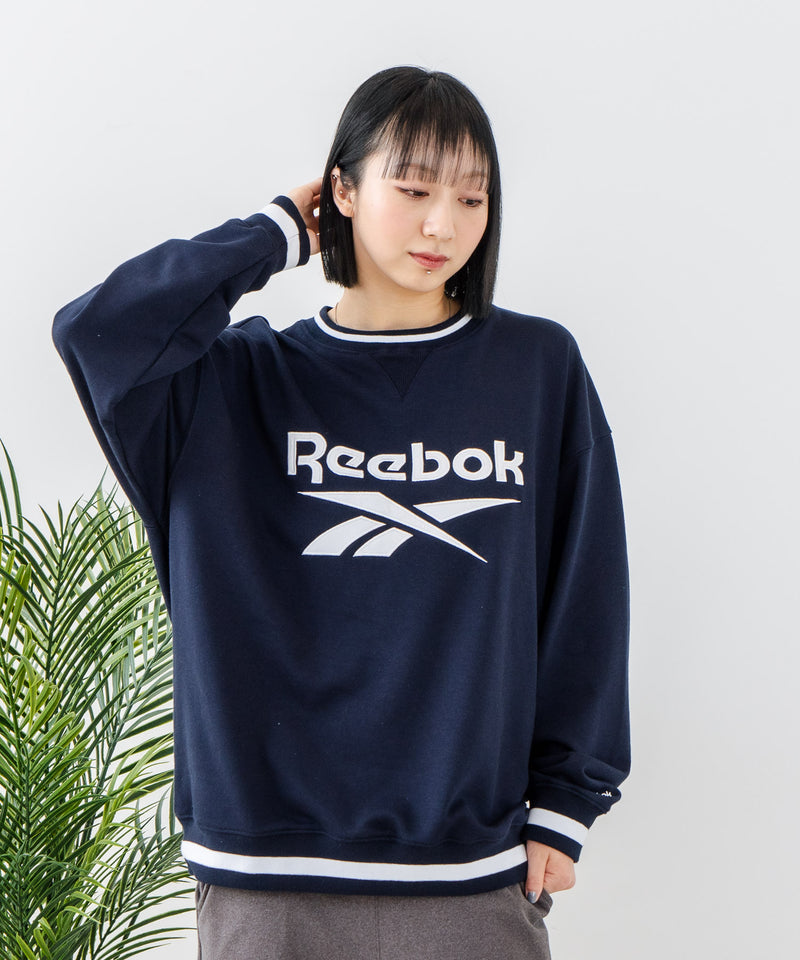 【Reebok/リーボック】裏毛 ロゴワッペン リブライン クルースウェット zo