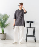 【C-FORTPOINT/フォートポイント】【接触冷感 ひんやり涼しい】冷感鹿の子素材 ラウンドヘムTシャツ 乾きやすい お尻が隠れる 体型カバー