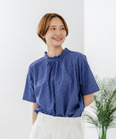 【C-FORTPOINT/フォートポイント】【涼やかな綿素材】総柄刺繍ブラウス コットン100% シャツ プルオーバー 涼しい 体型カバー ナチュラル ❘ジーンズメイト公式オンラインショップ