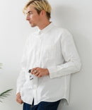 【BLUE STANDARD/ブルースタンダード】コットン100％ オックスレギュラーカラー リラックスシルエットシャツ ビズ オフィスカジュアル オンでもオフでも