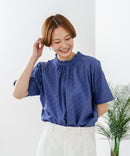 【C-FORTPOINT/フォートポイント】【涼やかな綿素材】総柄刺繍ブラウス コットン100% シャツ プルオーバー 涼しい 体型カバー ナチュラル ❘ジーンズメイト公式オンラインショップ