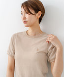 【U.S.POLO ASSN./ユーエスポロアッスン】【肌離れが良く通気性に優れるサッカー生地】リンガーＴシャツ ワンポイントロゴ 半袖 クルーネック 涼しい 綺麗めカジュアル