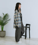 【BEVERLY HILLS POLO CLUB/ビバリーヒルズポロクラブ】オーバーサイズ ロゴ ワンポイント刺繍 シャギーチェックシャツ/フランネルシャツ/レディース メンズ