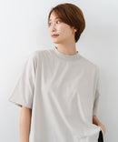 【C-FORTPOINT/フォートポイント】【ストレッチ性抜群の冷感素材を使用】ハイネック ドロップショルダー5分袖Tシャツ プルオーバー 接触冷感 涼しい 体形カバー サイドスリット