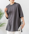【C-FORTPOINT/フォートポイント】【接触冷感 ひんやり涼しい】冷感鹿の子素材 ラウンドヘムTシャツ 乾きやすい お尻が隠れる 体型カバー