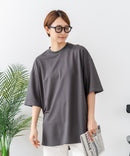 【C-FORTPOINT/フォートポイント】【接触冷感 ひんやり涼しい】冷感鹿の子素材 ラウンドヘムTシャツ 乾きやすい お尻が隠れる 体型カバー