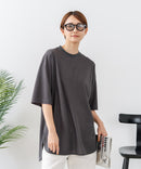 【C-FORTPOINT/フォートポイント】【接触冷感 ひんやり涼しい】冷感鹿の子素材 ラウンドヘムTシャツ 乾きやすい お尻が隠れる 体型カバー