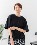 【C-FORTPOINT/フォートポイント】【ベルスリーブで魅せる、大人のこなれTシャツ。】ベルスリーブ オーバーサイズTシャツ 綿100％ 華奢見え ゆったり 二の腕カバー