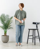 【C-FORTPOINT/フォートポイント】【涼やかな綿素材】総柄刺繍ブラウス コットン100% シャツ プルオーバー 涼しい 体型カバー ナチュラル ❘ジーンズメイト公式オンラインショップ