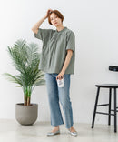 【C-FORTPOINT/フォートポイント】【涼やかな綿素材】総柄刺繍ブラウス コットン100% シャツ プルオーバー 涼しい 体型カバー ナチュラル ❘ジーンズメイト公式オンラインショップ
