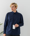 【BLUE STANDARD/ブルースタンダード】コットン100％ オックスレギュラーカラー リラックスシルエットシャツ ビズ オフィスカジュアル オンでもオフでも