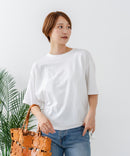 【C-FORTPOINT/フォートポイント】【ストレッチ性抜群の冷感素材を使用】後ろタック入り 5分袖Tシャツ 立体感 美シルエット ラウンドヘム 接触冷感 涼しい 体形カバー