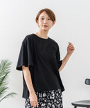 【C-FORTPOINT/フォートポイント】【ベルスリーブで魅せる、大人のこなれTシャツ。】ベルスリーブ オーバーサイズTシャツ 綿100％ 華奢見え ゆったり 二の腕カバー