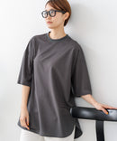 【C-FORTPOINT/フォートポイント】【接触冷感 ひんやり涼しい】冷感鹿の子素材 ラウンドヘムTシャツ 乾きやすい お尻が隠れる 体型カバー