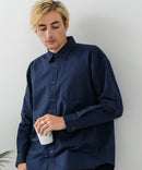 【BLUE STANDARD/ブルースタンダード】コットン100％ オックスレギュラーカラー リラックスシルエットシャツ ビズ オフィスカジュアル オンでもオフでも