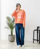 【DISCUS/ディスカス】カレッジロゴ 裏起毛スウェット 裾ラウンド