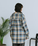 【BEVERLY HILLS POLO CLUB/ビバリーヒルズポロクラブ】オーバーサイズ ロゴ ワンポイント刺繍 シャギーチェックシャツ/フランネルシャツ/レディース メンズ