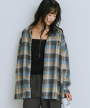 【BEVERLY HILLS POLO CLUB/ビバリーヒルズポロクラブ】オーバーサイズ ロゴ ワンポイント刺繍 シャギーチェックシャツ/フランネルシャツ/レディース メンズ