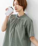 【C-FORTPOINT/フォートポイント】【涼やかな綿素材】総柄刺繍ブラウス コットン100% シャツ プルオーバー 涼しい 体型カバー ナチュラル ❘ジーンズメイト公式オンラインショップ