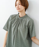 【C-FORTPOINT/フォートポイント】【涼やかな綿素材】総柄刺繍ブラウス コットン100% シャツ プルオーバー 涼しい 体型カバー ナチュラル ❘ジーンズメイト公式オンラインショップ