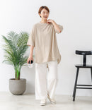 【C-FORTPOINT/フォートポイント】【接触冷感 ひんやり涼しい】冷感鹿の子素材 ラウンドヘムTシャツ 乾きやすい お尻が隠れる 体型カバー