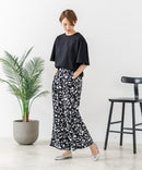 【C-FORTPOINT/フォートポイント】【ウエストゴム仕様でリラックス感抜群】カット楊柳素材 ワイドパンツ 通気性 涼感 イージーパンツ サマーパンツ ルームウェア リラクシー 体型カバー