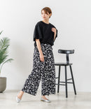 【C-FORTPOINT/フォートポイント】【ウエストゴム仕様でリラックス感抜群】カット楊柳素材 ワイドパンツ 通気性 涼感 イージーパンツ サマーパンツ ルームウェア リラクシー 体型カバー