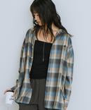 【BEVERLY HILLS POLO CLUB/ビバリーヒルズポロクラブ】オーバーサイズ ロゴ ワンポイント刺繍 シャギーチェックシャツ/フランネルシャツ/レディース メンズ