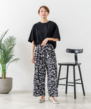【C-FORTPOINT/フォートポイント】【ウエストゴム仕様でリラックス感抜群】カット楊柳素材 ワイドパンツ 通気性 涼感 イージーパンツ サマーパンツ ルームウェア リラクシー 体型カバー