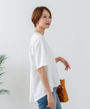 【C-FORTPOINT/フォートポイント】【ストレッチ性抜群の冷感素材を使用】後ろタック入り 5分袖Tシャツ 立体感 美シルエット ラウンドヘム 接触冷感 涼しい 体形カバー