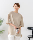 【C-FORTPOINT/フォートポイント】【接触冷感 ひんやり涼しい】冷感鹿の子素材 ラウンドヘムTシャツ 乾きやすい お尻が隠れる 体型カバー