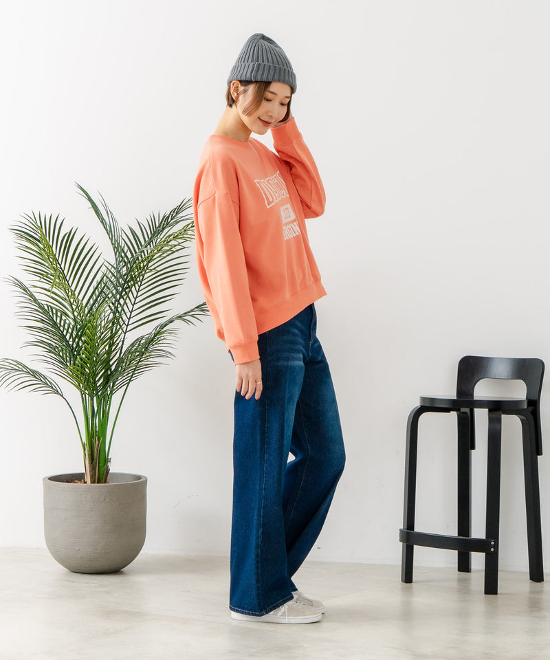 【DISCUS/ディスカス】カレッジロゴ 裏起毛スウェット 裾ラウンド